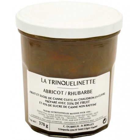 Confiture abricot rhubarbe, LA TRINQUELINETTE. Confiture artisanale & française. 