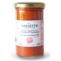 Sauce tomate bio de variété ancienne Costoluto Genovese rouge