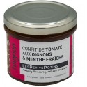 Toignon: confit de tomate aux oignons et menthe fraiche