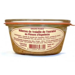 Rillettes de volaille de touraine au piment d'Espelette